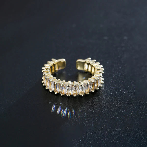 TFC Adjustable White Stone Gold Plated Ring