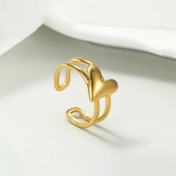 TFC Adjustable Mini Heart Gold Plated Ring