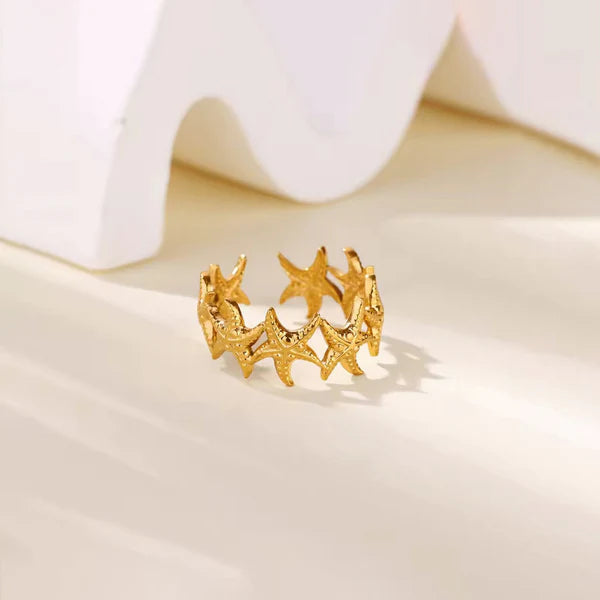 TFC Adjustable Mini Star Gold Plated Ring