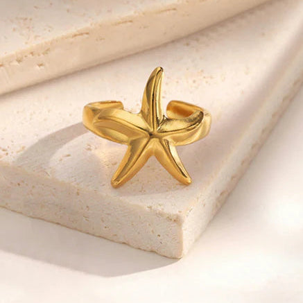 TFC Adjustable Star Gold Plated Ring