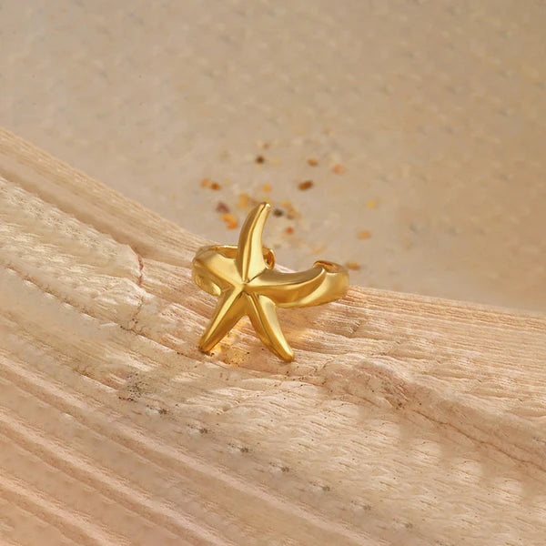TFC Adjustable Star Gold Plated Ring
