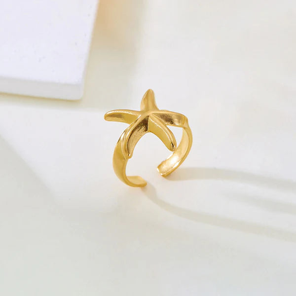 TFC Adjustable Star Gold Plated Ring