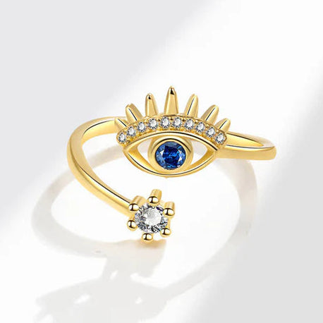 TFC Fierce Gaze White stone Adjustable Gold Plated Ring