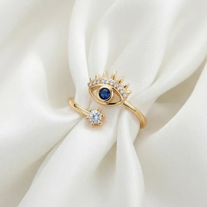 TFC Fierce Gaze White stone Adjustable Gold Plated Ring