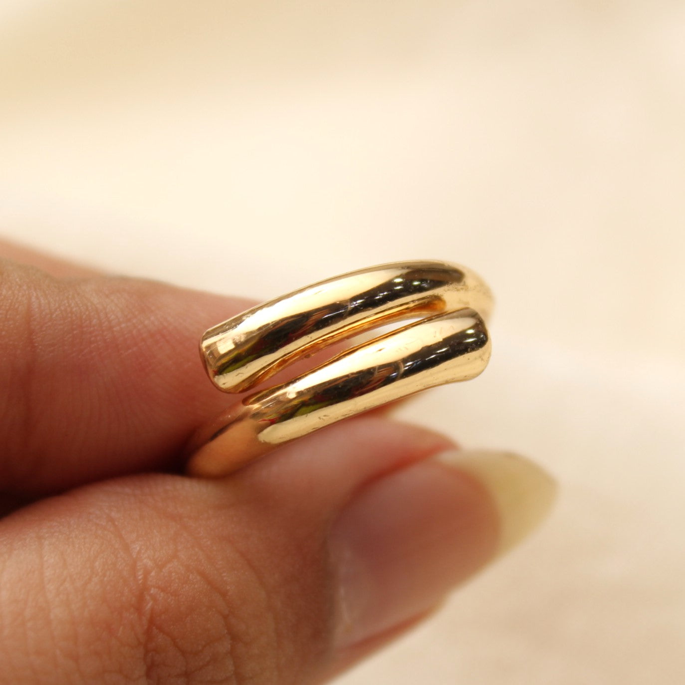TFC Debonair Statement Gold Plated Adjustable Ring