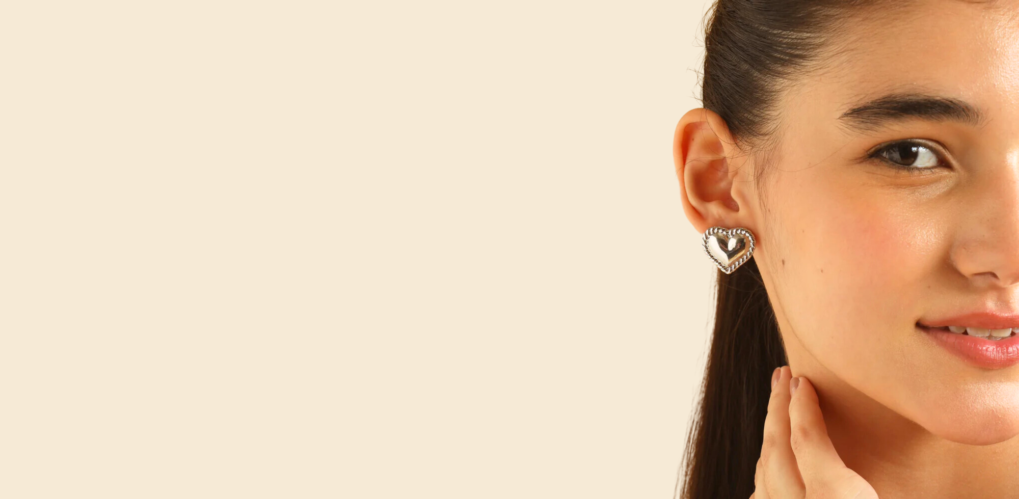 silver plated heart earring