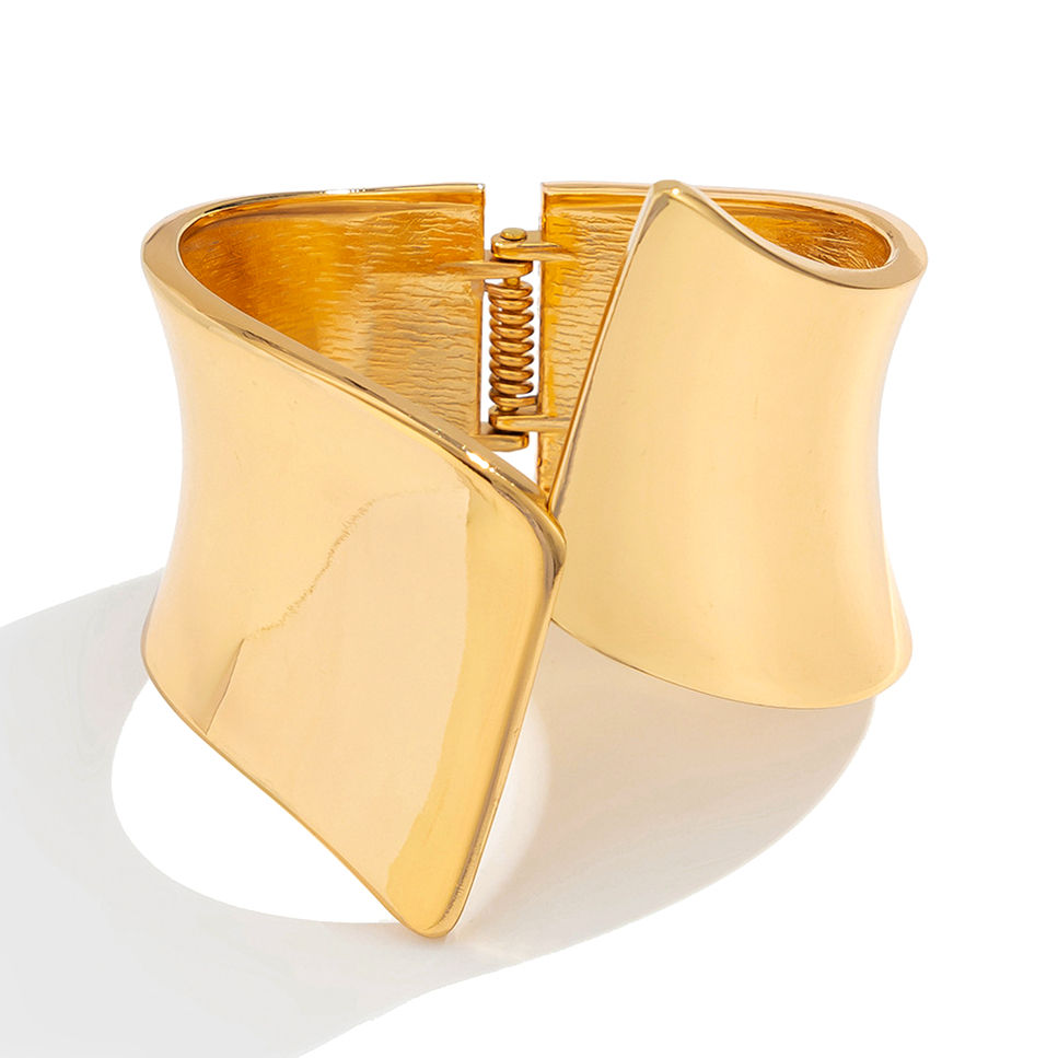 TFC Size 2.6 Open Edge Gold Plated Bracelet Bangle