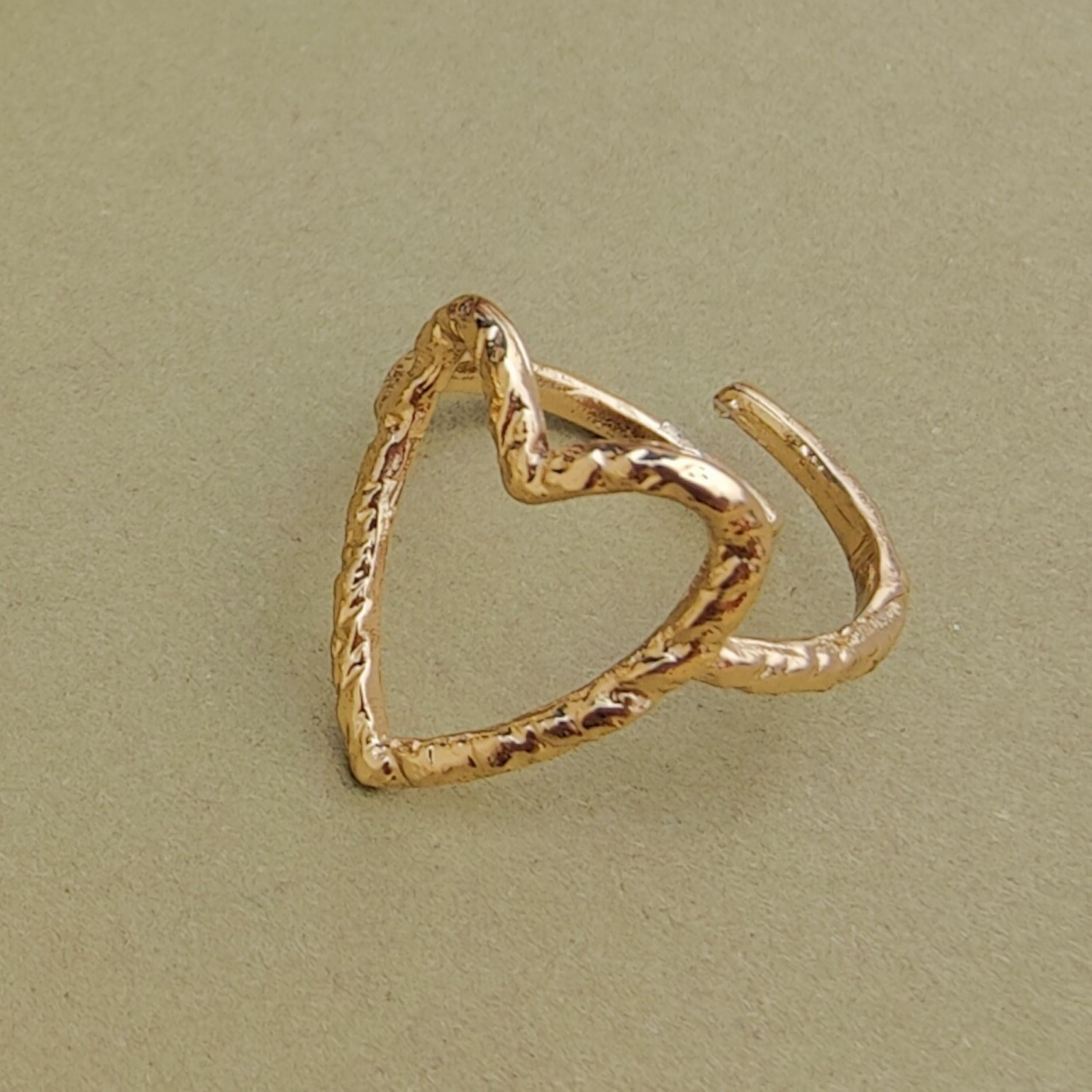 TFC Darling Heart Gold Plated Adjustable Ring- Elevate your style with our exquisite collection of gold-plated adjustable rings for women, including timeless signet rings. Explore cheapest fashion jewellery designs with anti-tarnish properties, all at The Fun Company with a touch of elegance