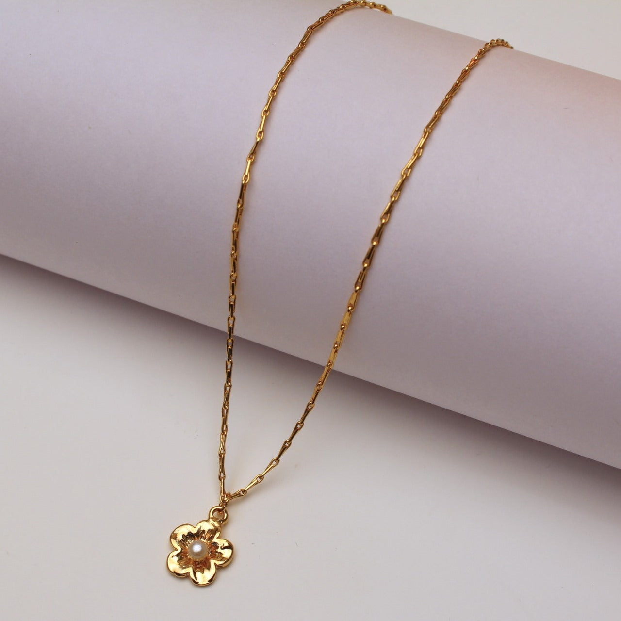 TFC Small Cutie Floral 24K Gold Plated Pendant Necklace