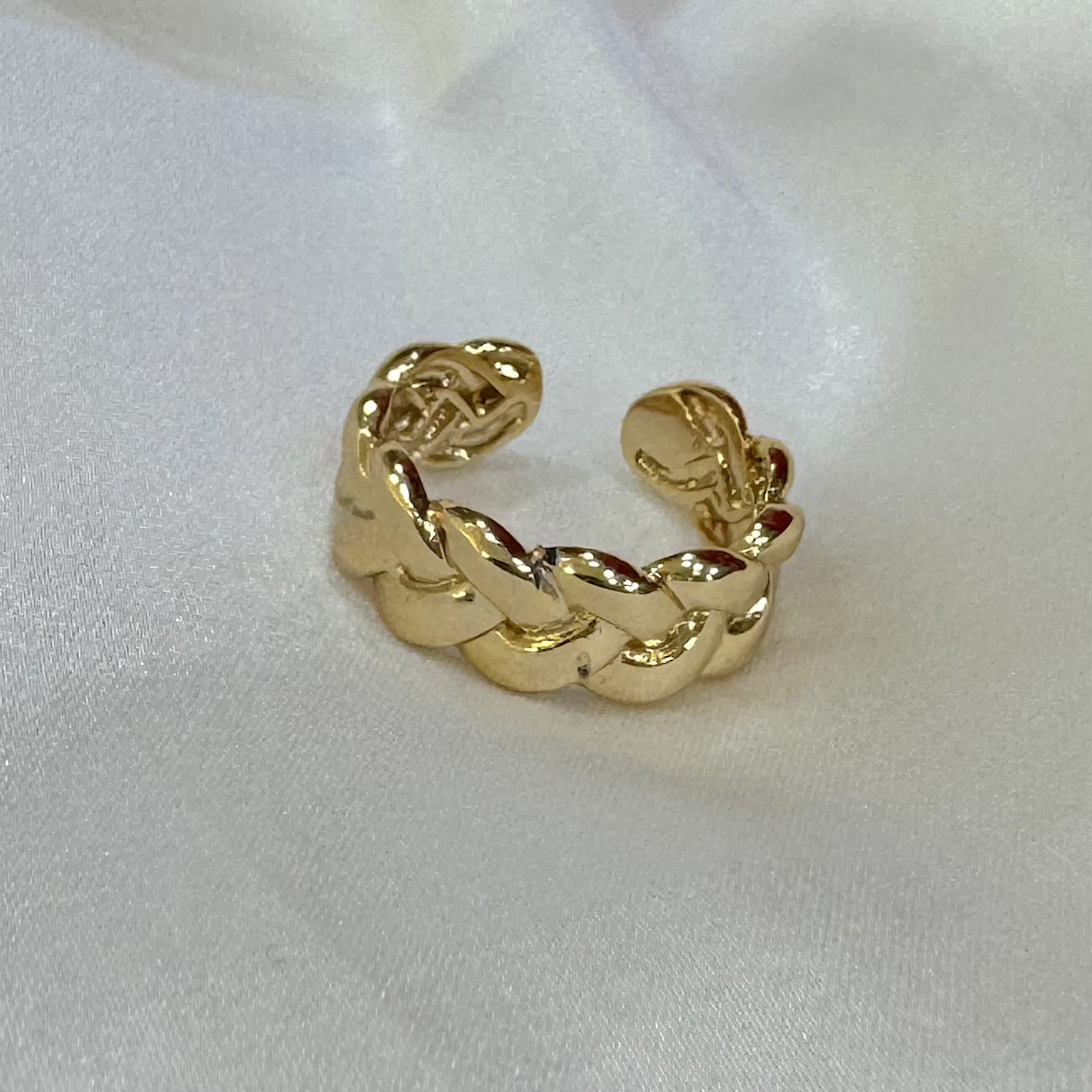 TFC Braid Style Gold Plated Adjustable Ring