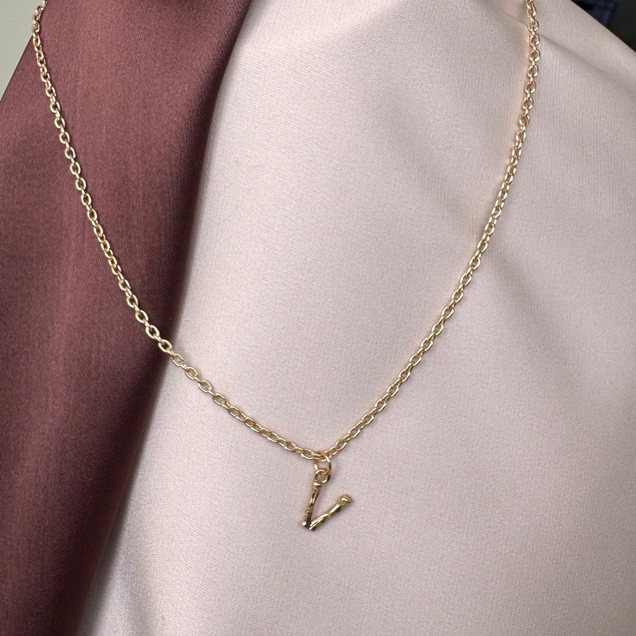 TFC Mini Letter - V Gold Plated Pendant Necklace