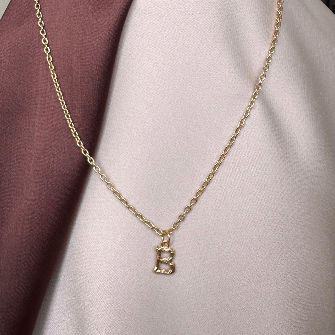 TFC Mini Letter - B Gold Plated Pendant Necklace