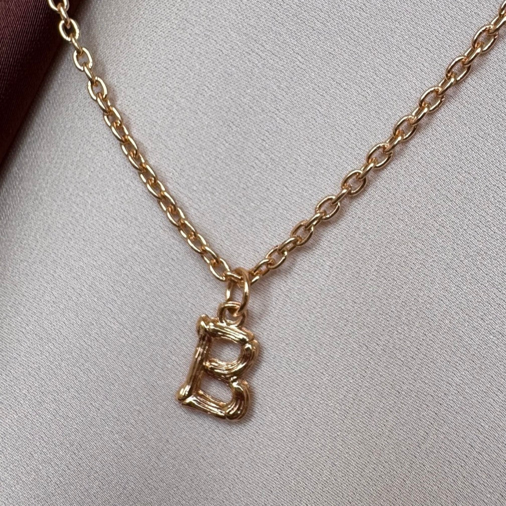 TFC Mini Letter - B Gold Plated Pendant Necklace