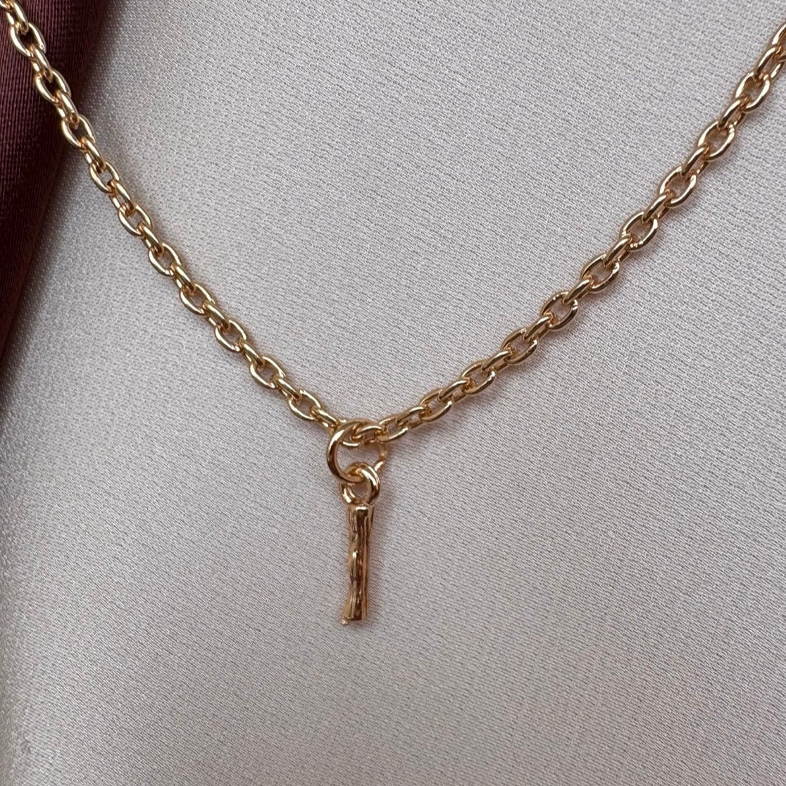 TFC Mini Letter - I Gold Plated Pendant Necklace