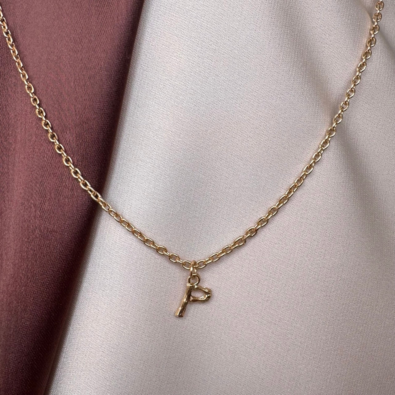 TFC Mini Letter - P Gold Plated Pendant Necklace