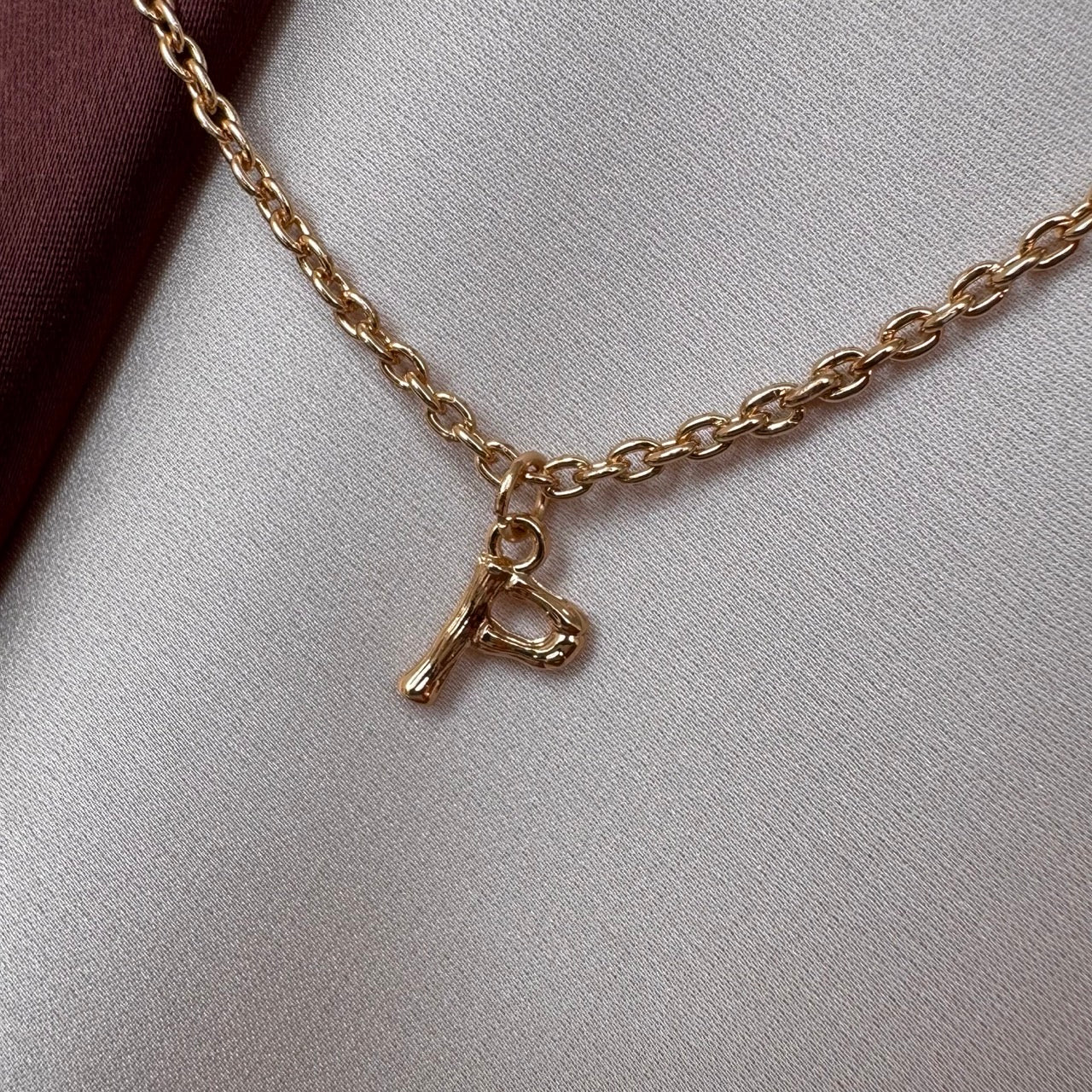 TFC Mini Letter - P Gold Plated Pendant Necklace