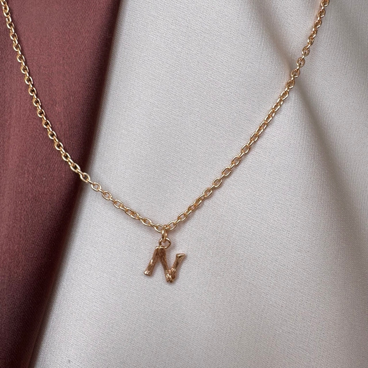TFC Mini Letter - N Gold Plated Pendant Necklace