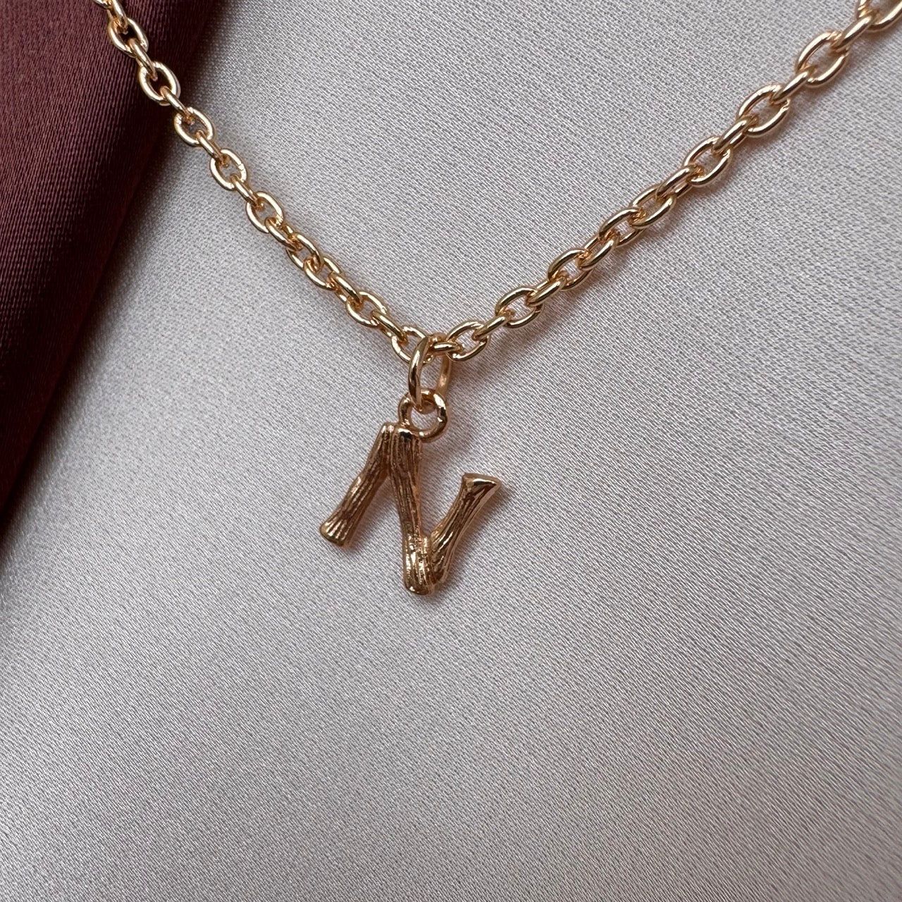 TFC Mini Letter - N Gold Plated Pendant Necklace