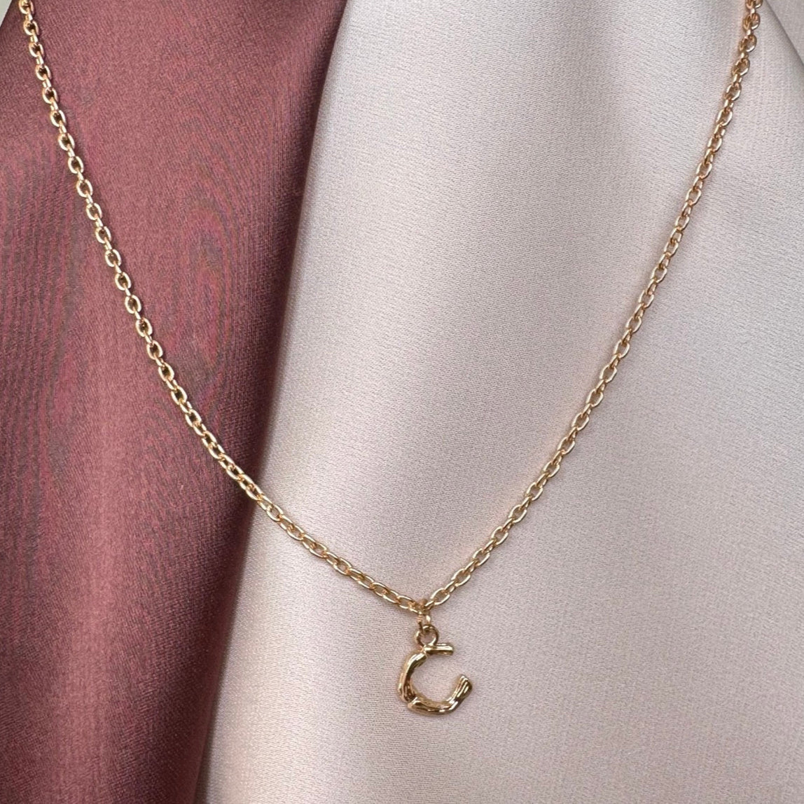 TFC Mini Letter - C Gold Plated Pendant Necklace