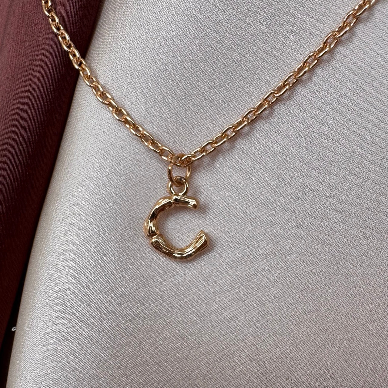 TFC Mini Letter - C Gold Plated Pendant Necklace