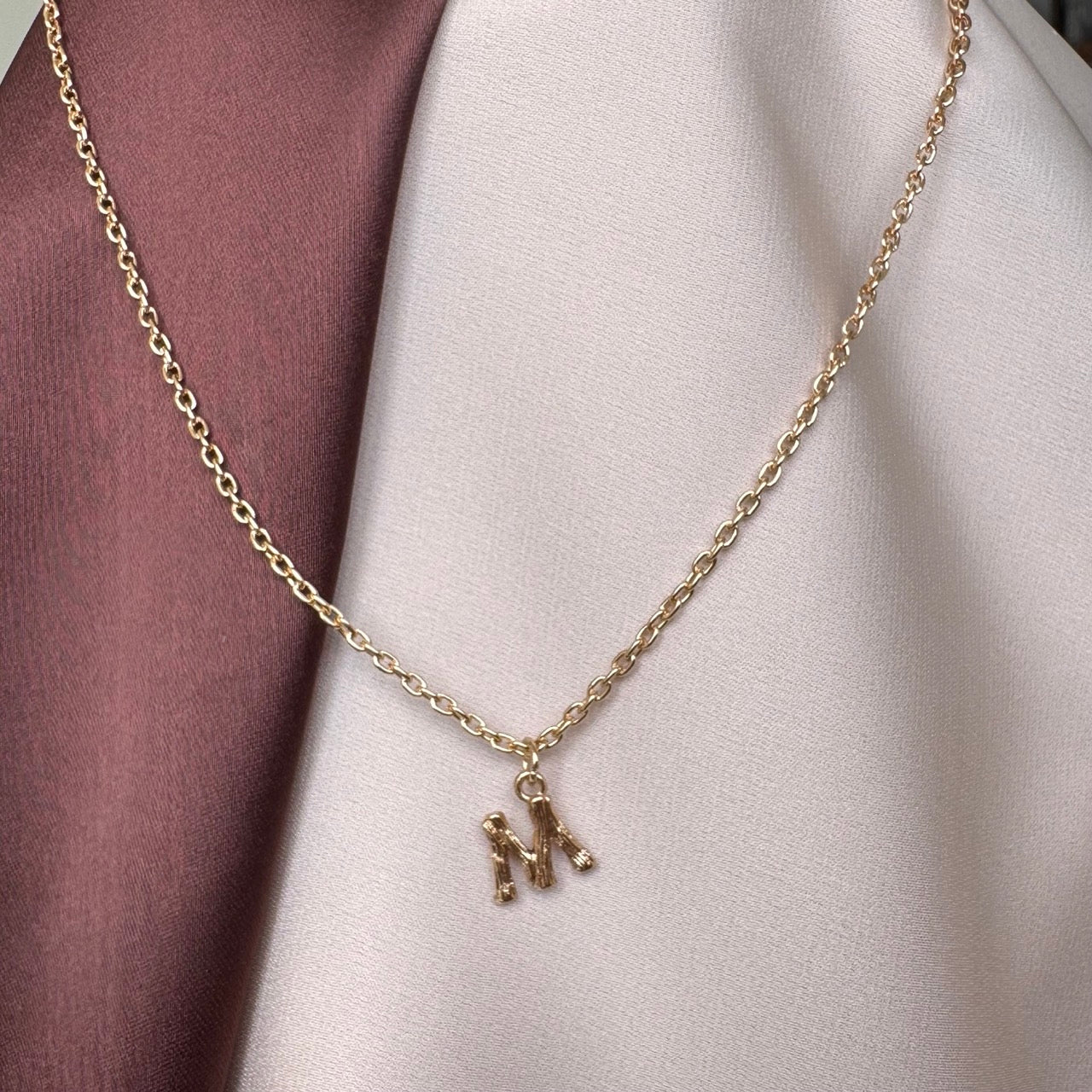 TFC Mini Letter - M Gold Plated Pendant Necklace