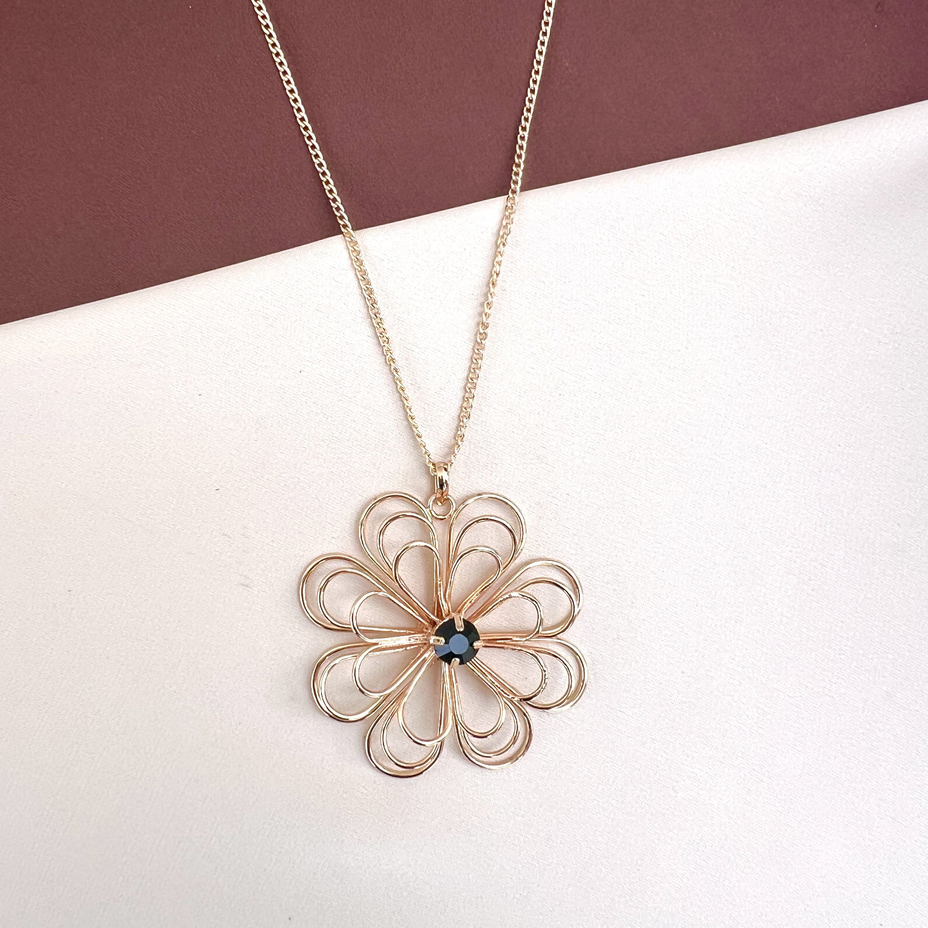 TFC Black Bloom Gold Plated Necklace