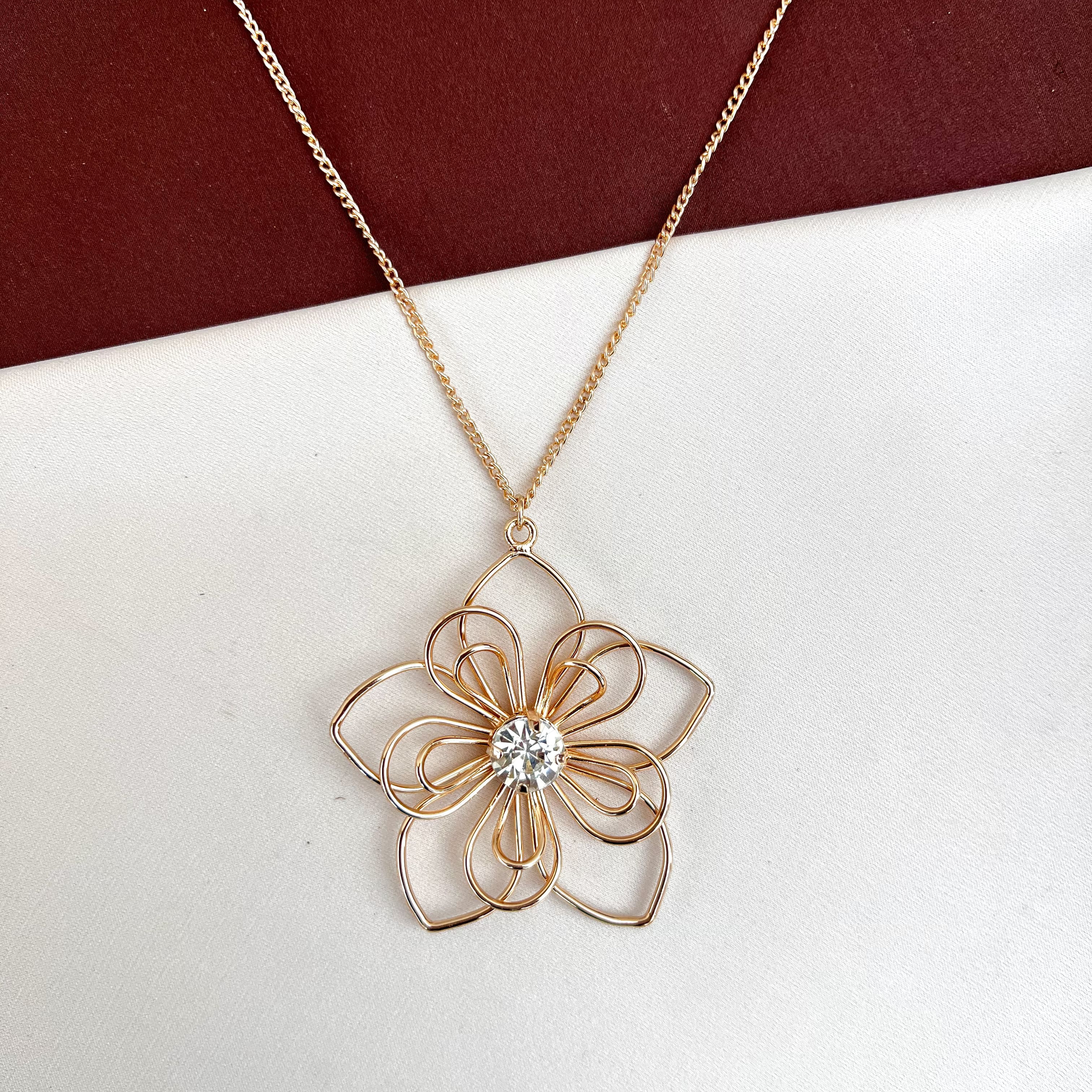 TFC Golden Petal Gold Plated Necklace