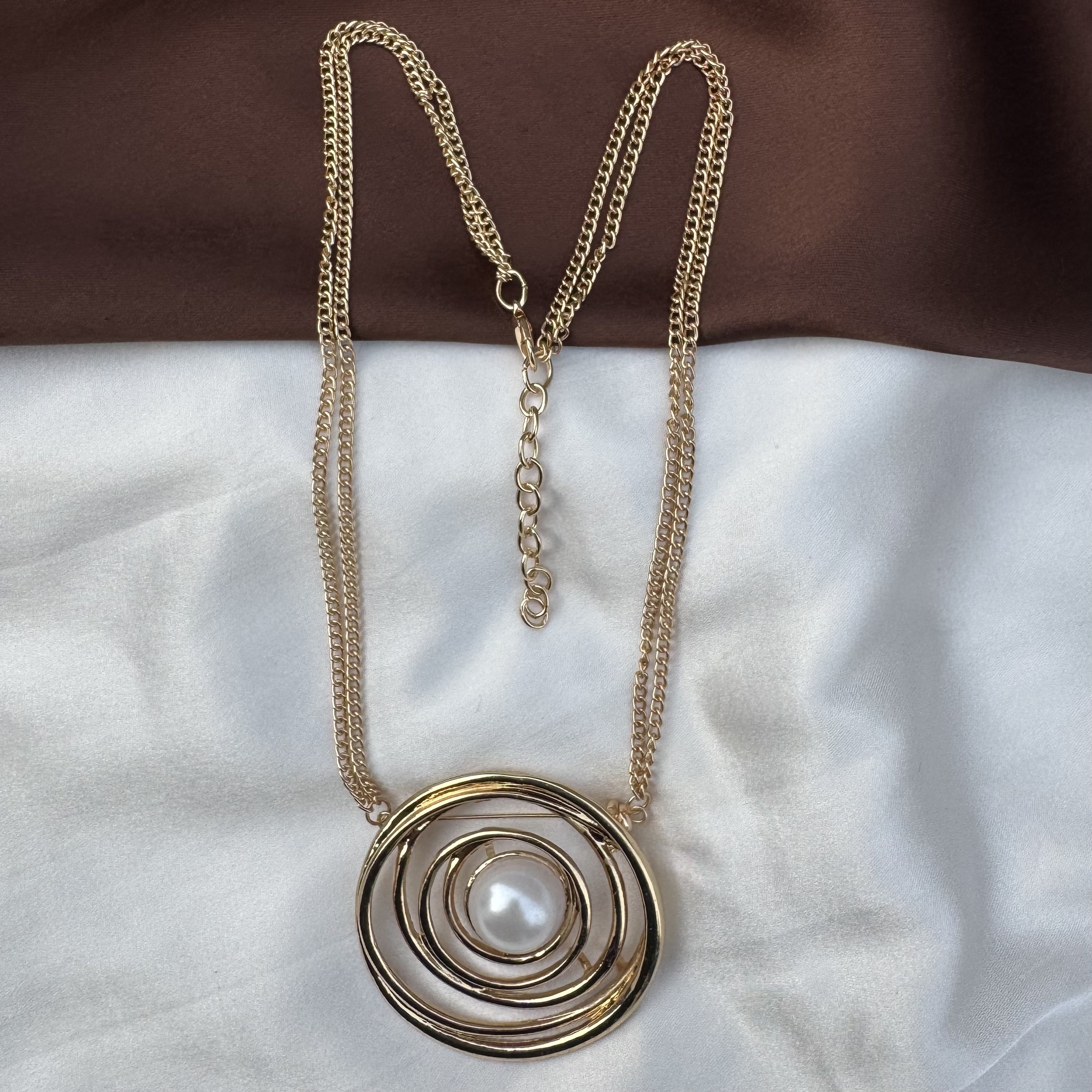 TFC Spiral Dream Gold Plated Pendant Layered Necklace