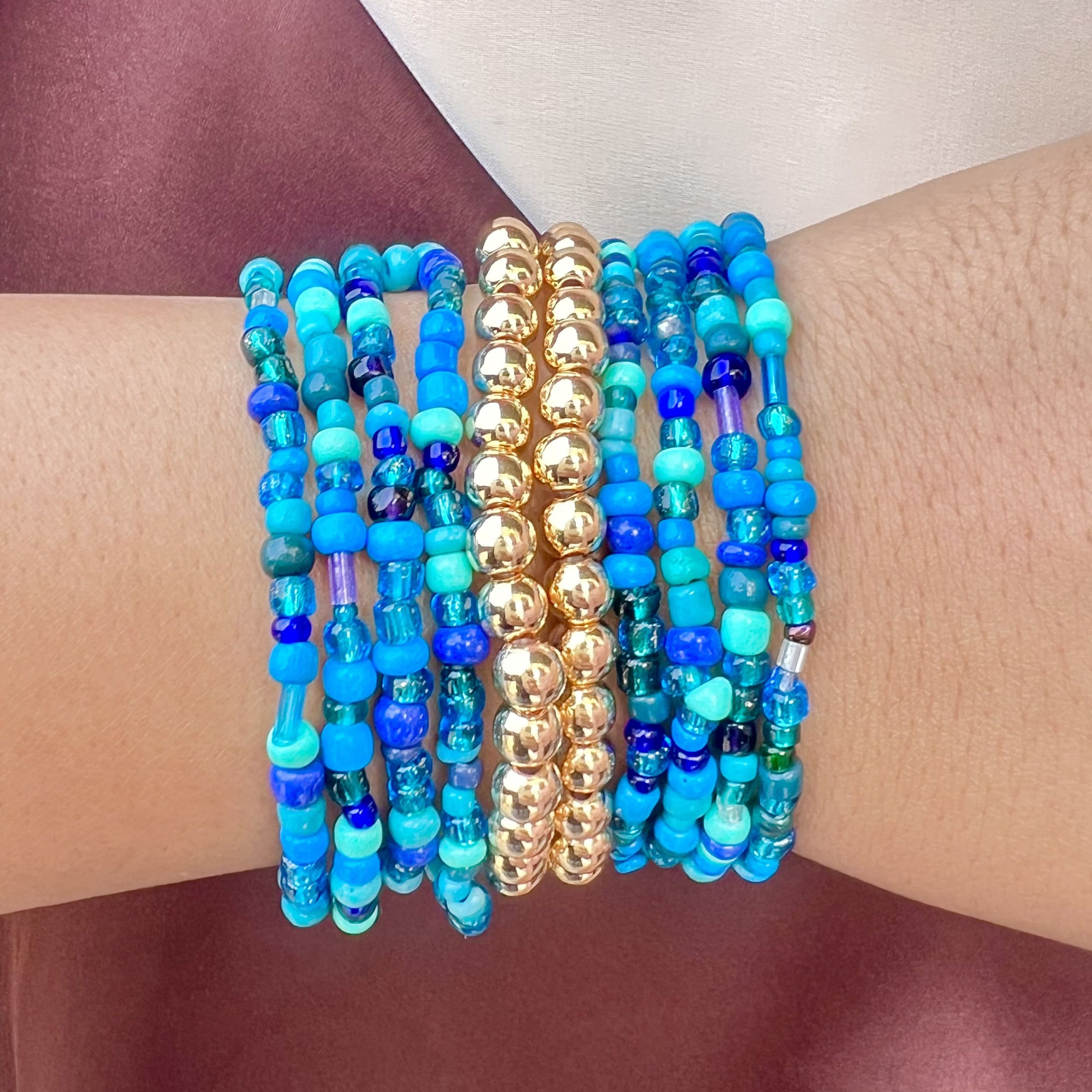 TFC Blue Fav Gold Plated Bracelet (set of 10)