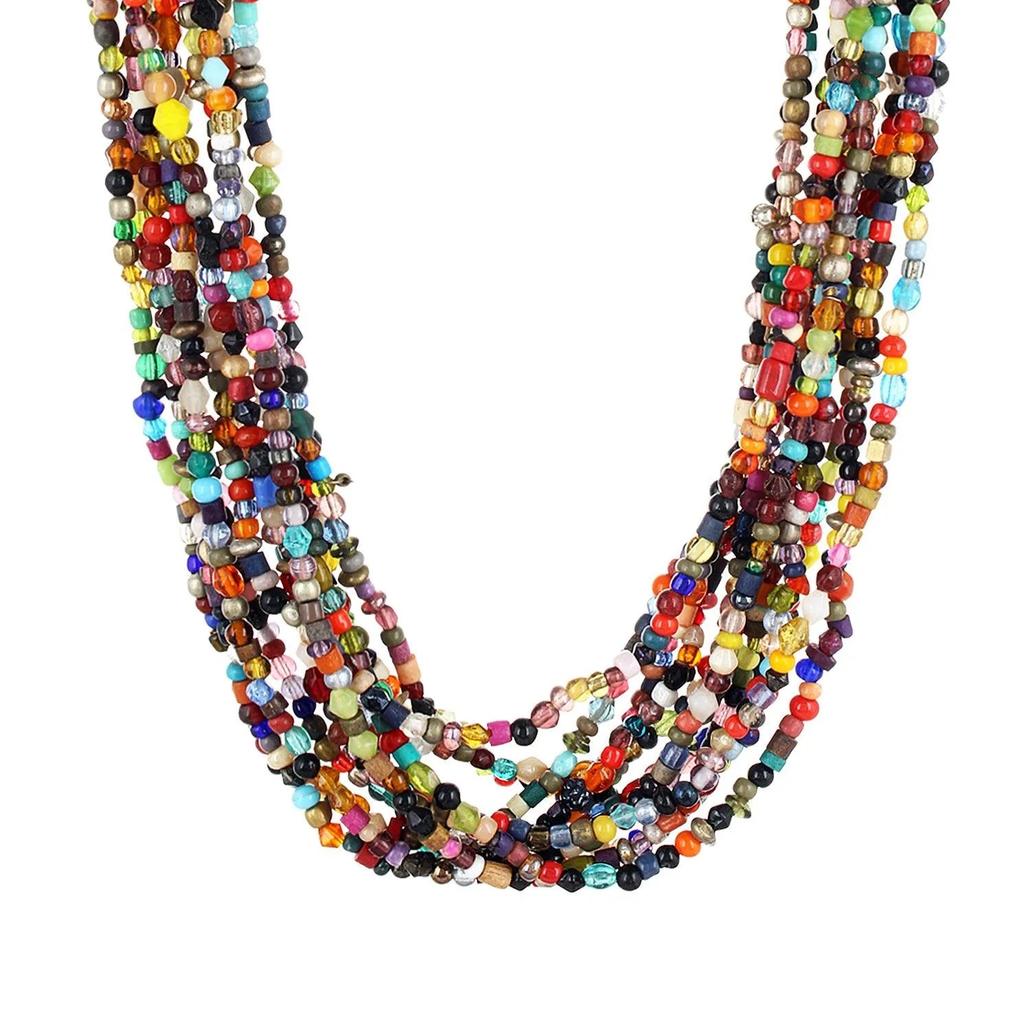 TFC Multicolor Multi Layered Beaded Necklace