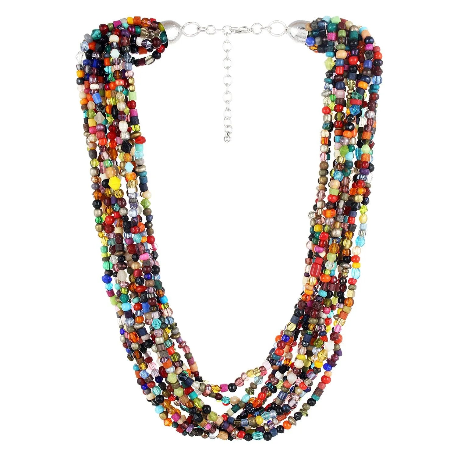 TFC Multicolor Multi Layered Beaded Necklace