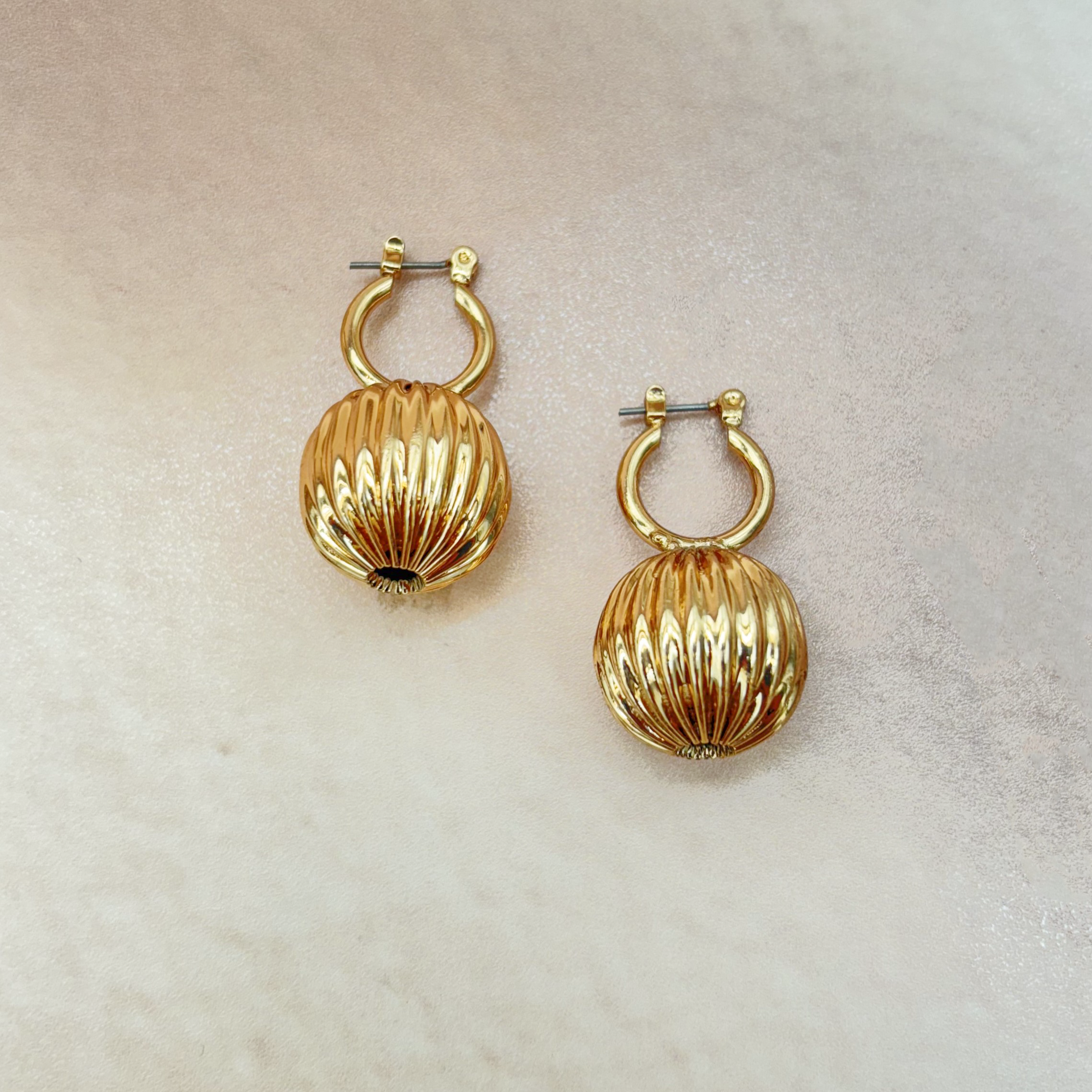 TFC Small Vortex Gold Plated Hoop Earrings