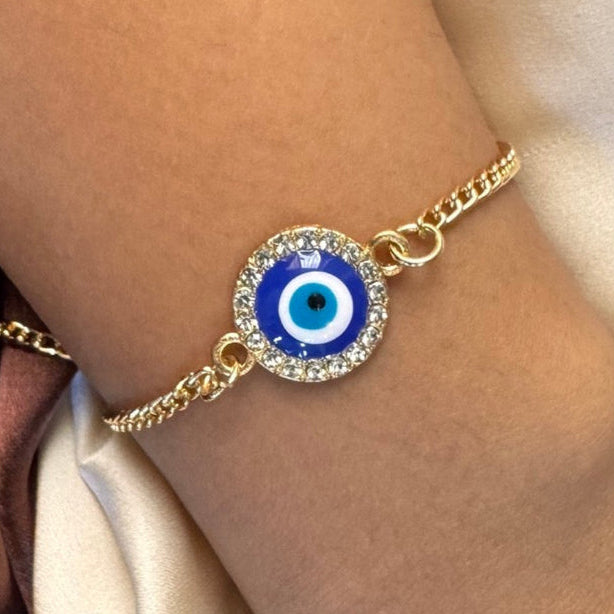 TFC Round Evil Eye Bead Gold Plated Bracelet
