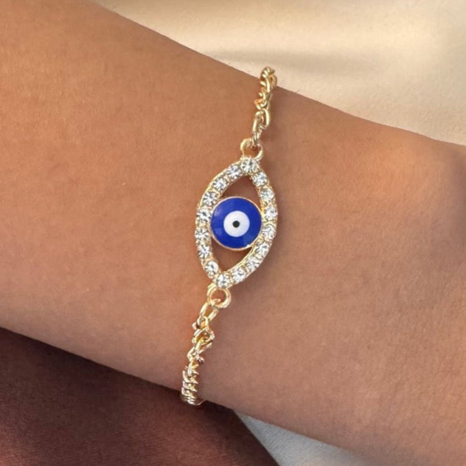TFC Evil Eye Bead Gold Plated Bracelet
