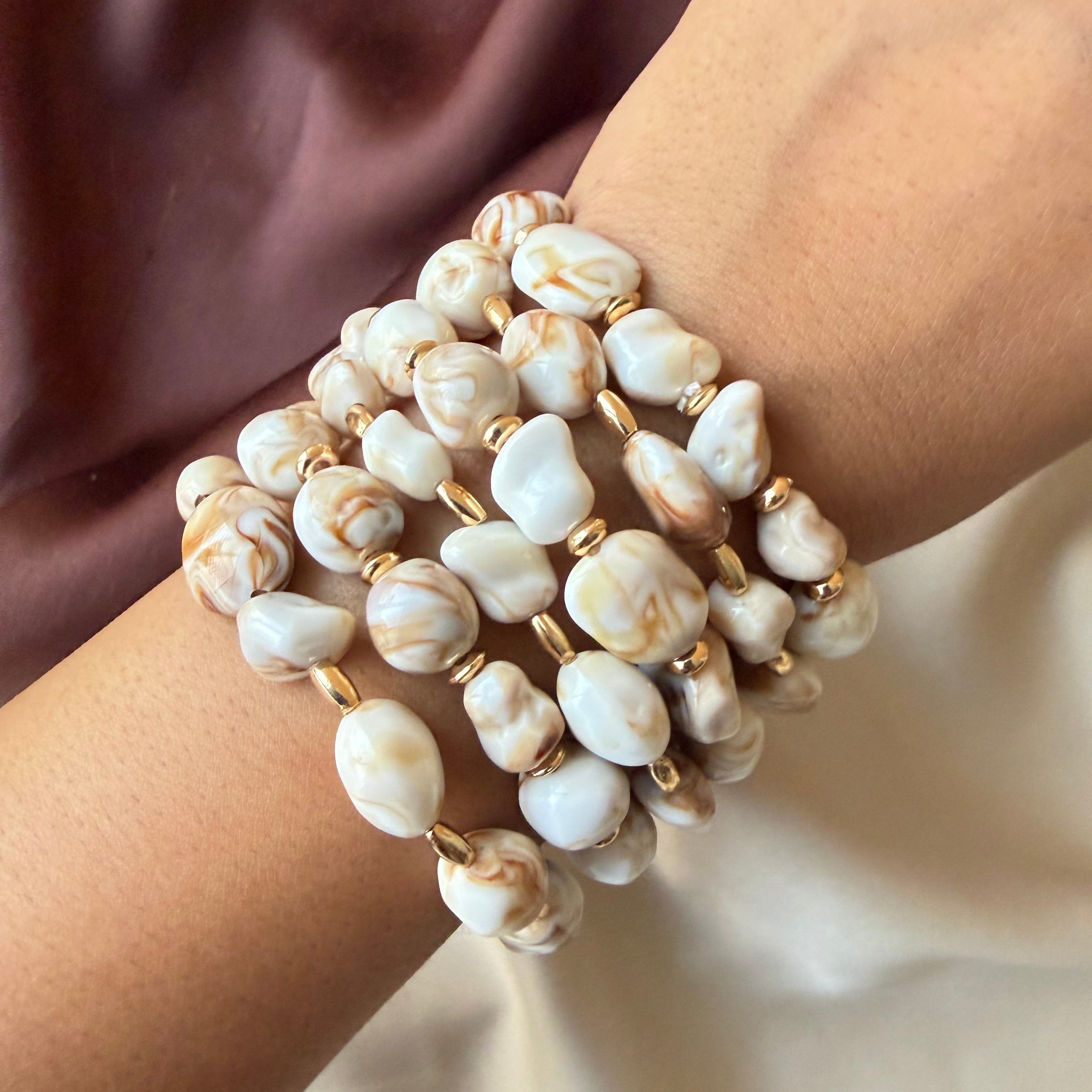 TFC Mystic Marble Cut Beaded Bracelet (Set of 6)