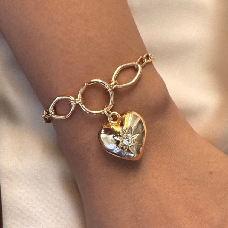 TFC Starry Heart Bead Gold Plated Bracelet