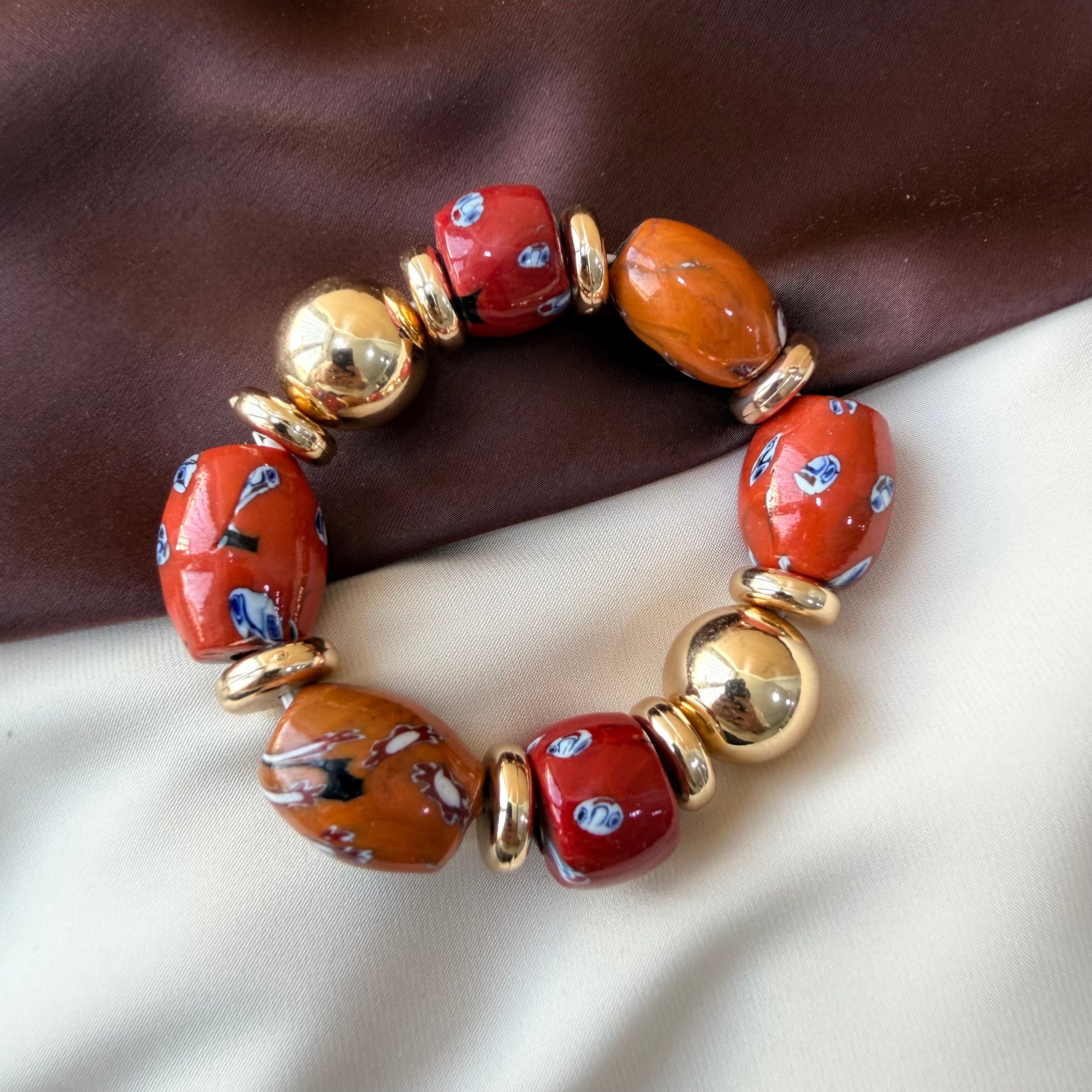 TFC Orange Shade Gold Plated Bracelet