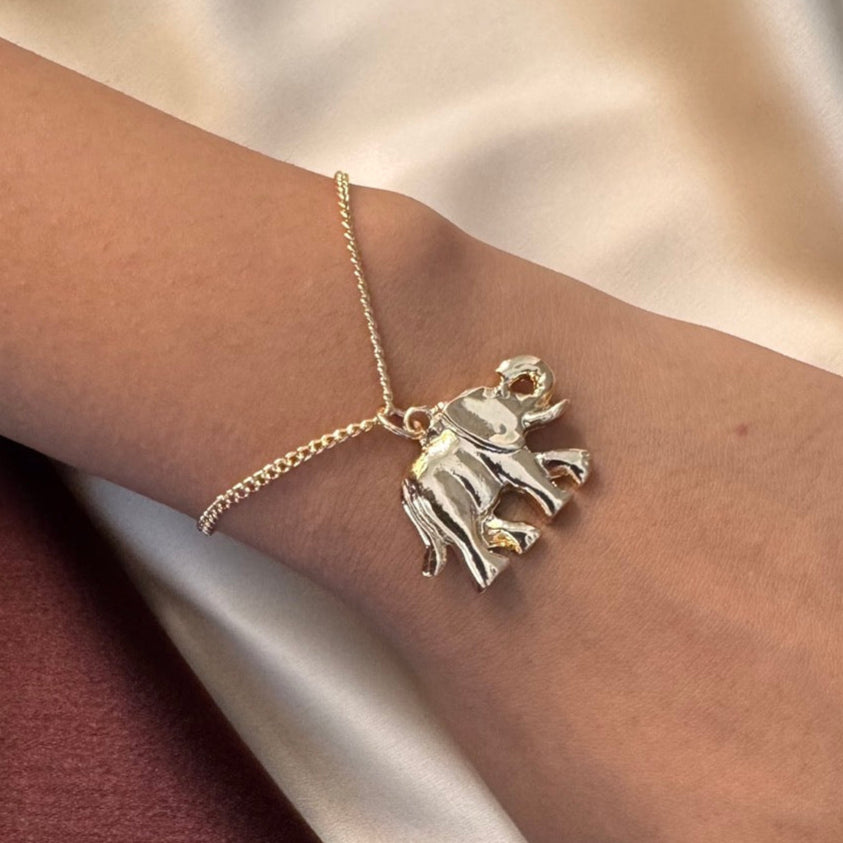 TFC Elephant Bead Gold Plated Bracelet
