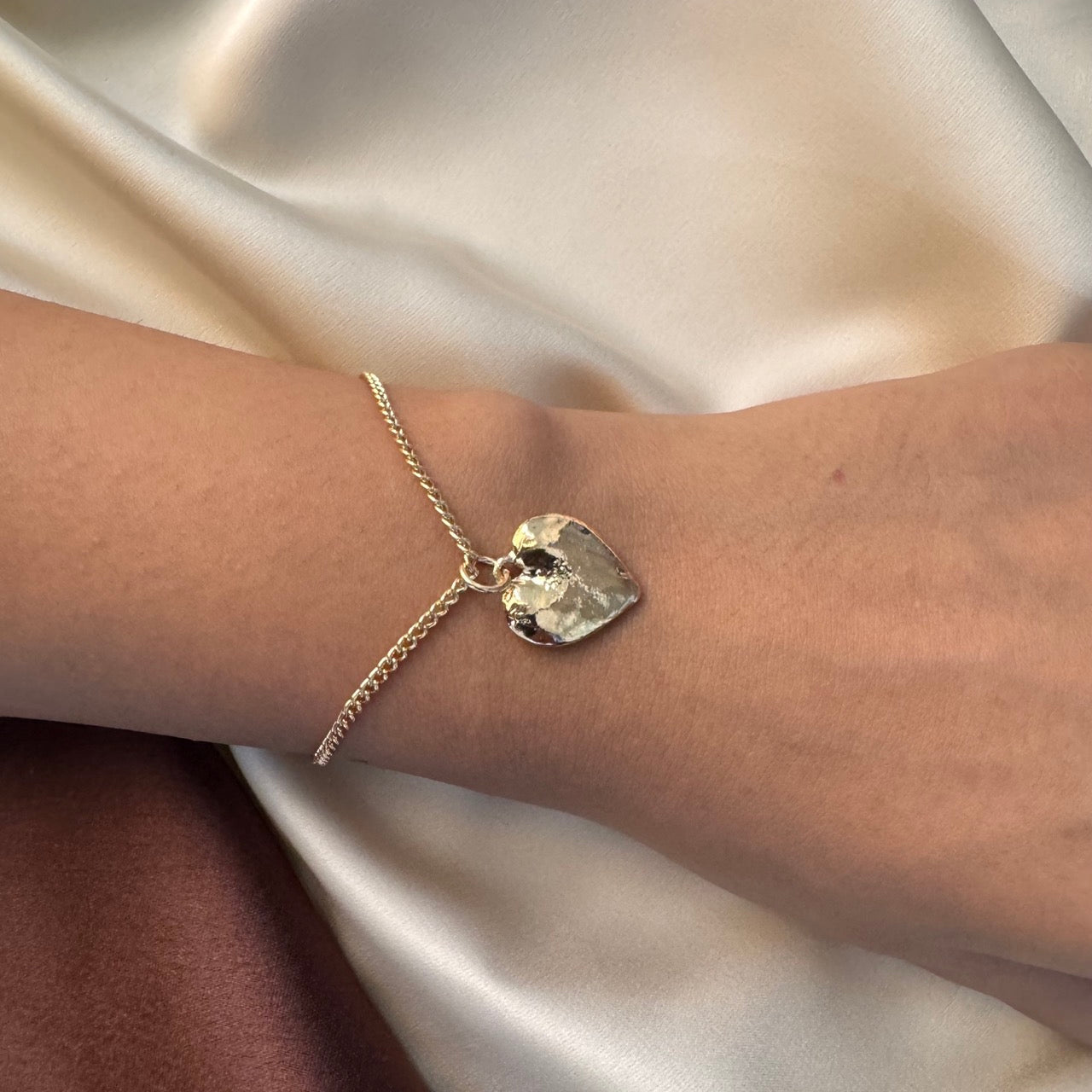 TFC Plane Heart Bead Gold Plated Bracelet