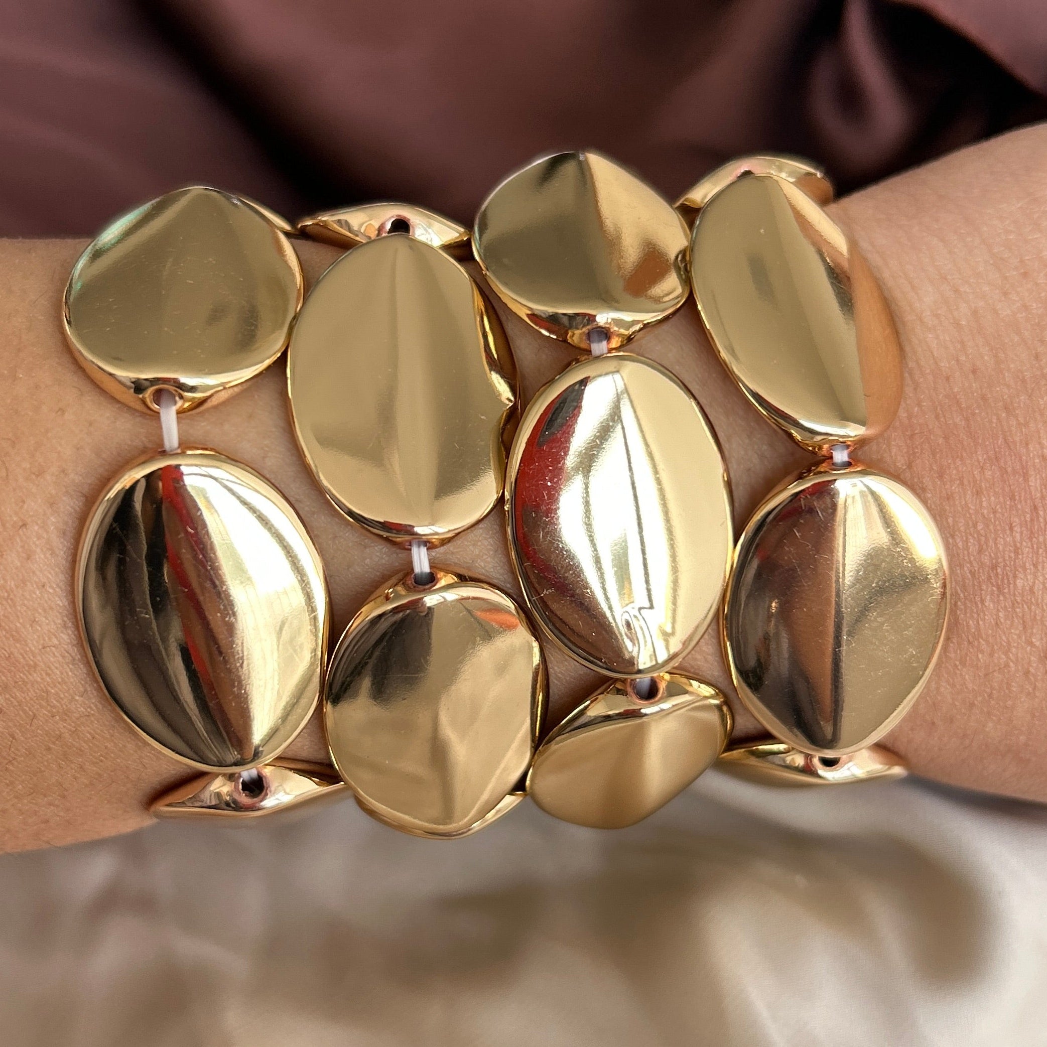 TFC Flat Beaded Gold Plated Bracelet (set of 4)