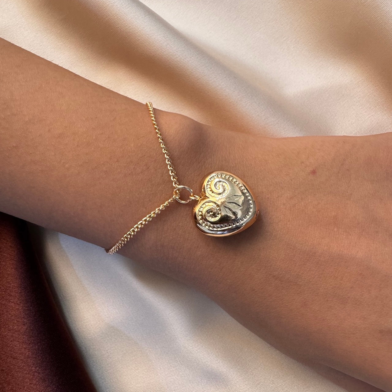 TFC Art Heart Bead Gold Plated Bracelet