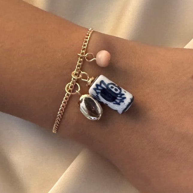 TFC Pottery Bead Gold Plated Bracelet