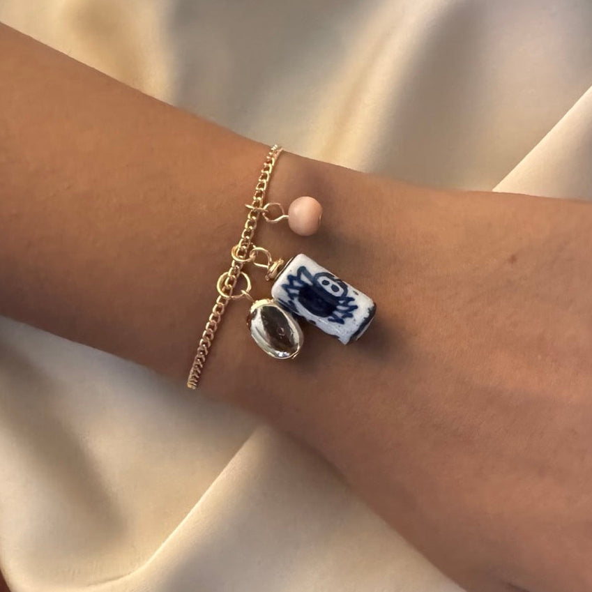 TFC Pottery Bead Gold Plated Bracelet