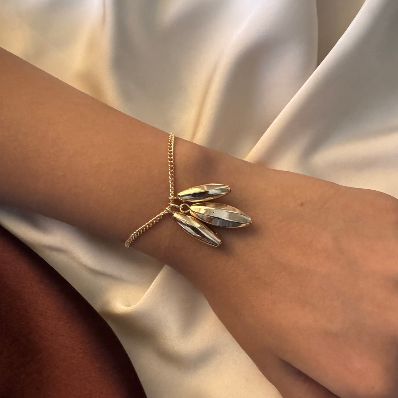 TFC Cylindrical Bead Gold Plated Bracelet