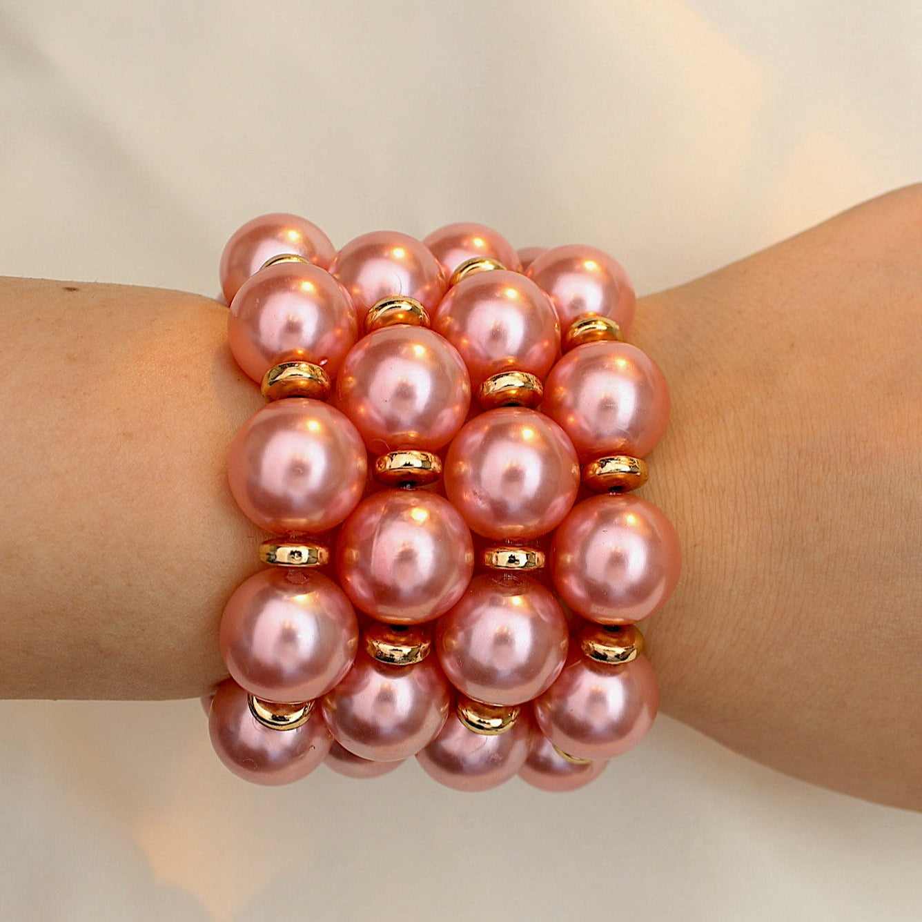 TFC Pinky Promise Pearls Stacked Bracelet (Set of 4)
