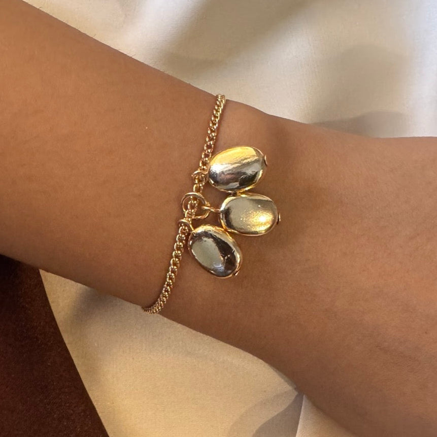TFC Flat Bead Gold Plated Bracelet