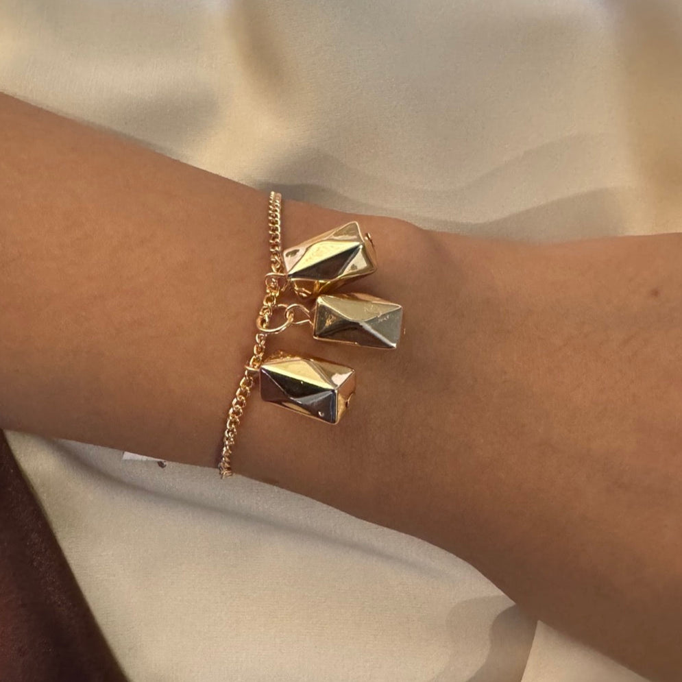 TFC Cuboid Gold Plated Bracelet