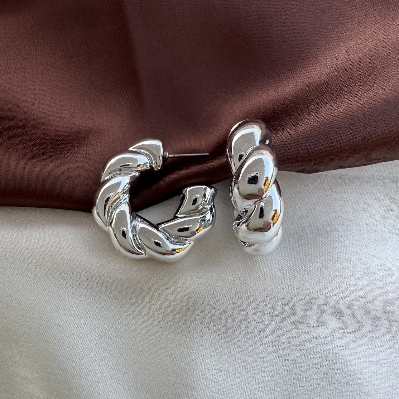 TFC Orbital Silver Plated Hoop Earrings