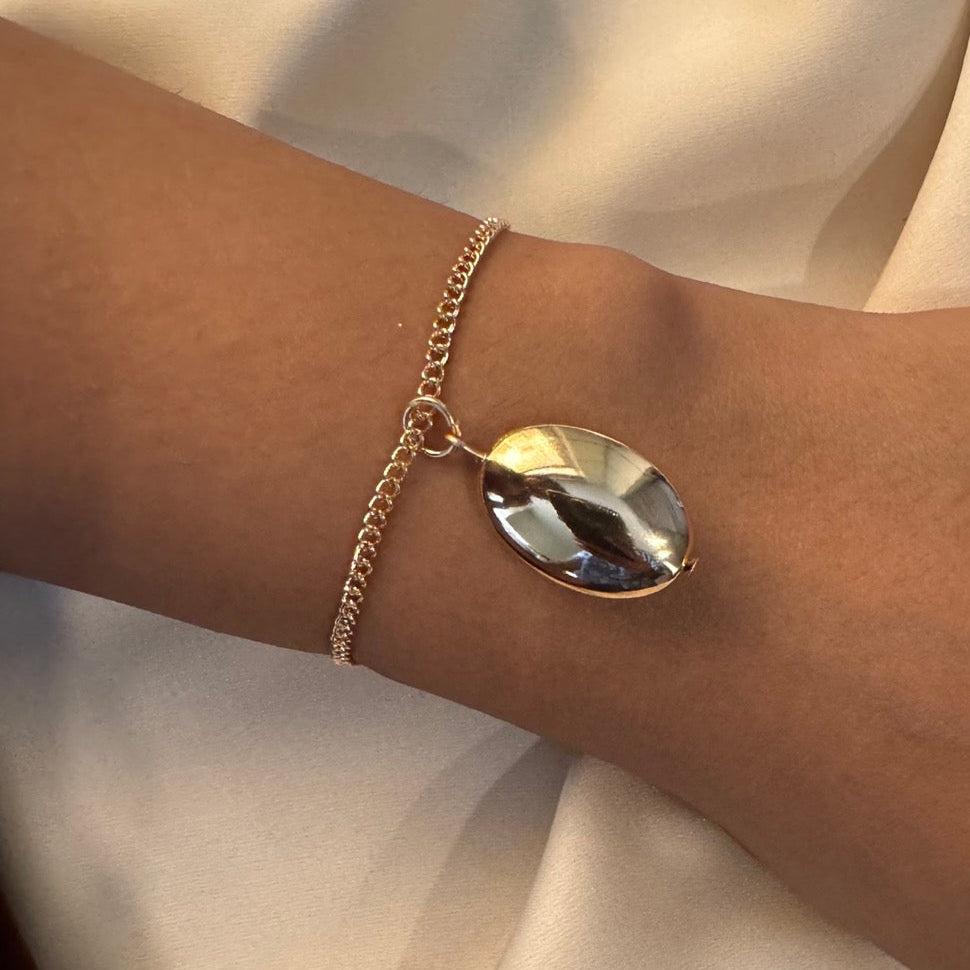 TFC Oval Bead Gold Plated Bracelet
