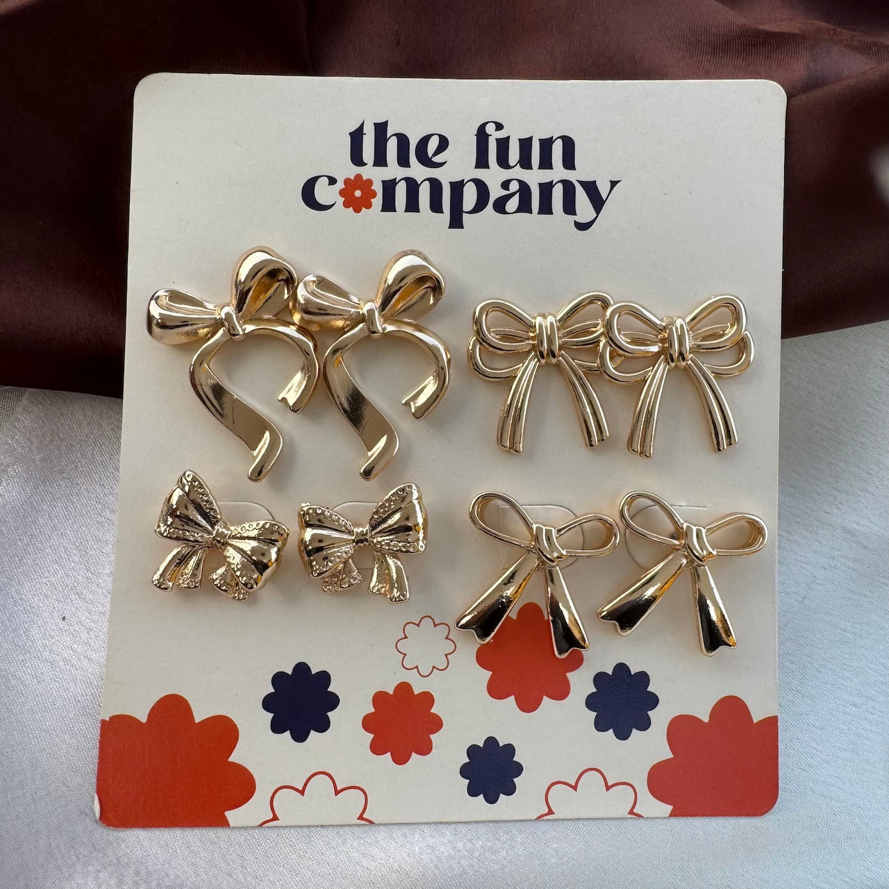 TFC Bow Tie Multi Stud Earrings Combo Set